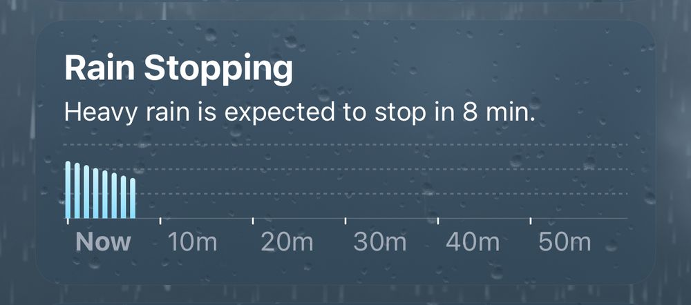 Screenshot of Apple Weather rain prediction 
