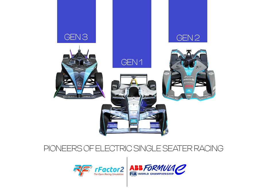 3 Formula E cars Gen 1 at the Front Gen 2 on the Right Gen 3 on the Left

The Pioneers of Electric Single Seater Racing Series