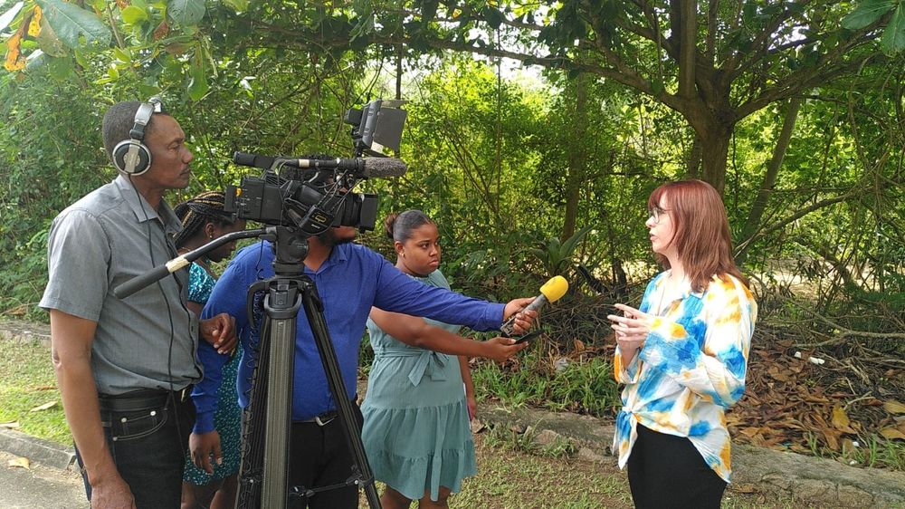 Ellen Sharkey being interviewed for SBC
