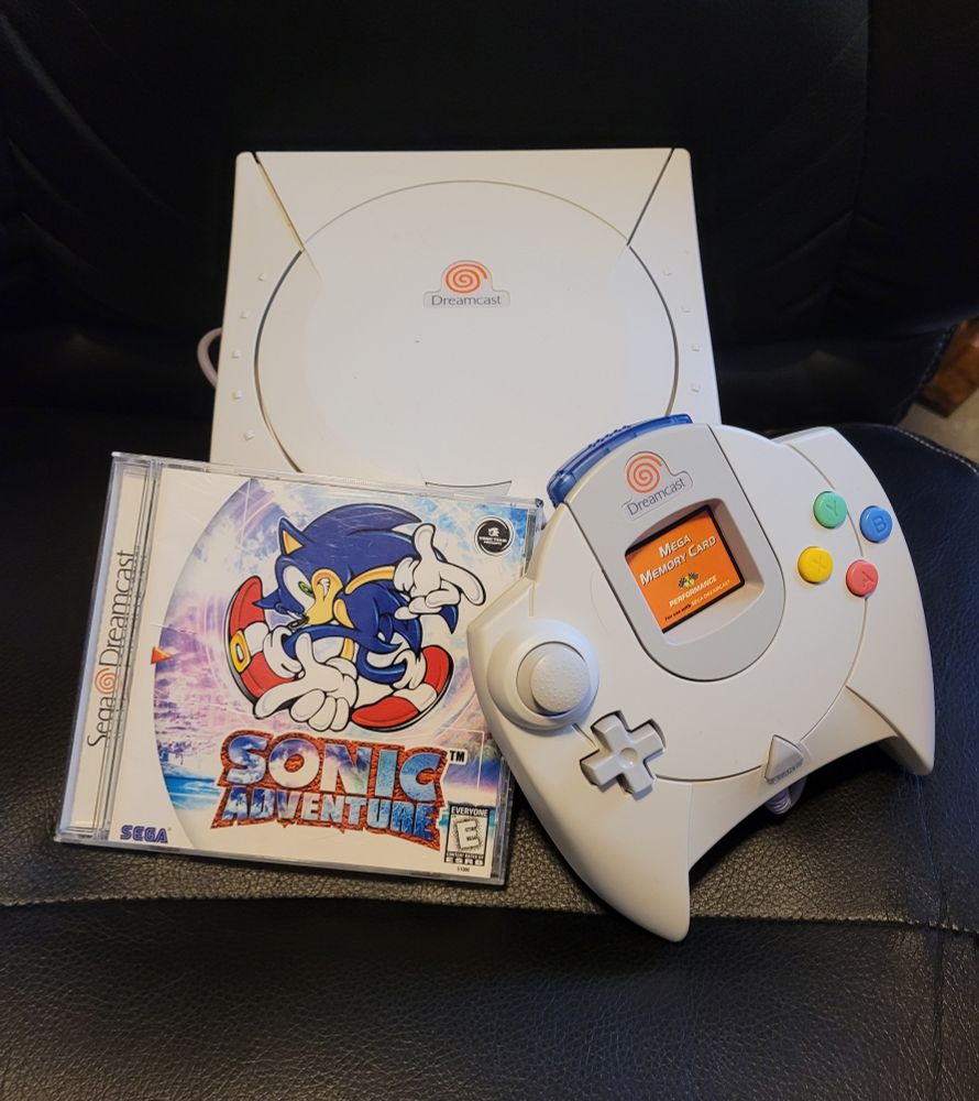 Picture of my copy of Sonic Adventure and my Dreamcast.