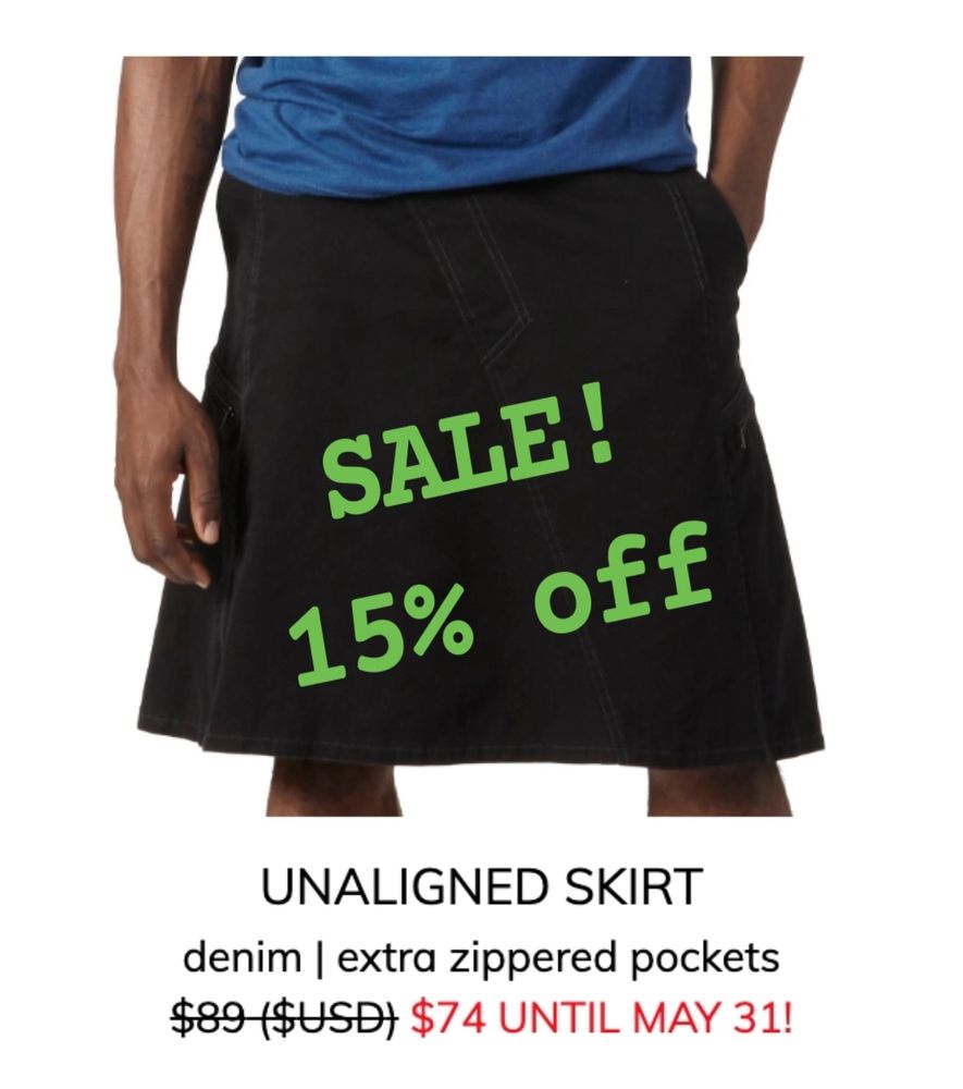 Unaligned Skirt product listing: on sale for $74 (normally $89)