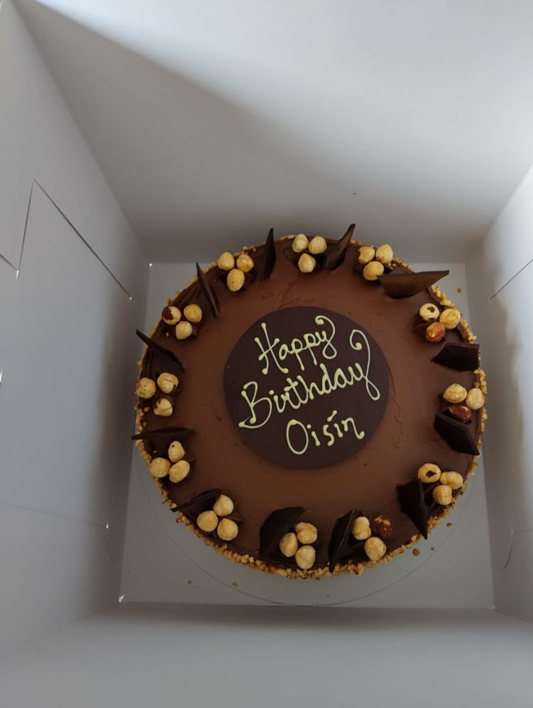 A chocolate hazelnut praline cake