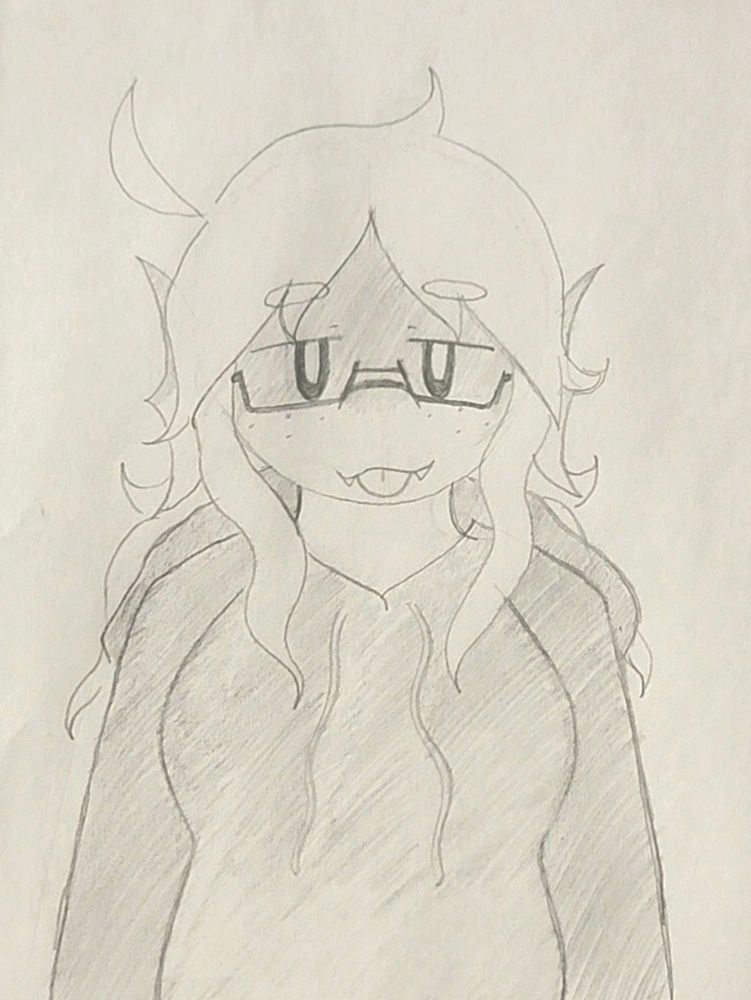 my shark sona, sticking her tongue out at the viewer