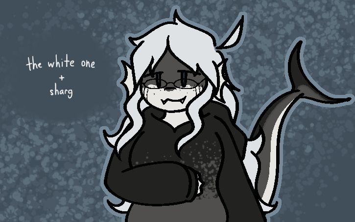 a shark sona design
the image reads "the white one + sharg" because i took the white haired sona design and turned her into a shark