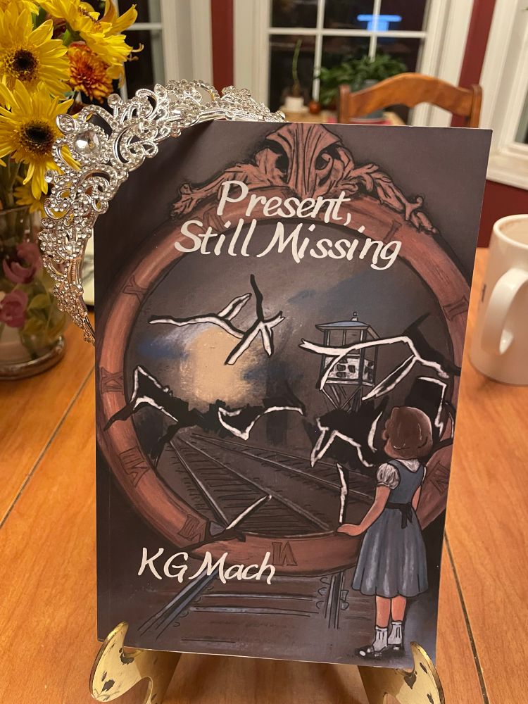 Book cover wearing a silver crown 