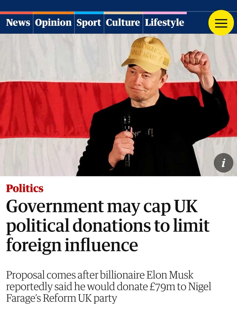 Headline from https://amp.theguardian.com/politics/2024/dec/02/government-may-cap-uk-political-donations-to-limit-foreign-influence