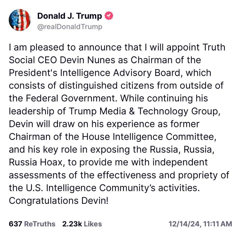 Trump post on truth social