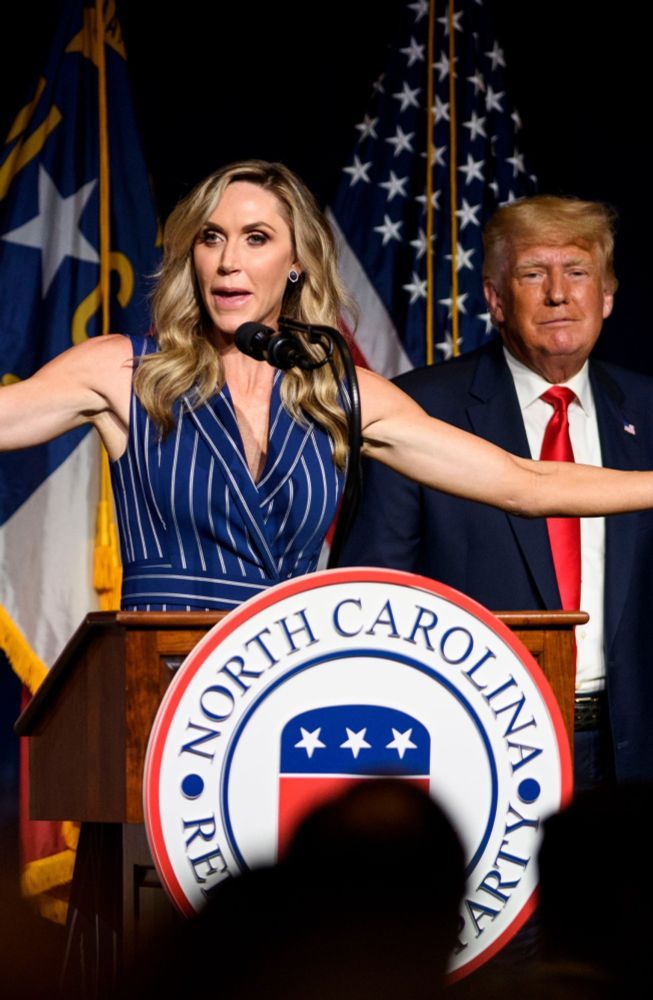 Laura Trump, Donald Trump in the background