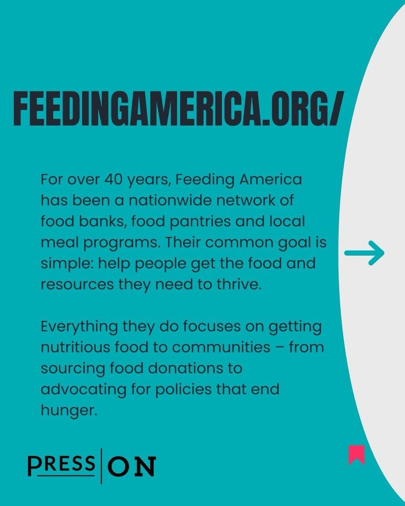 Teal and white graphic highlights a food assistance program.