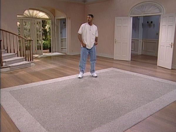 Still from The Fresh Prince of Bel-Air with the main character looking around in an empty room.