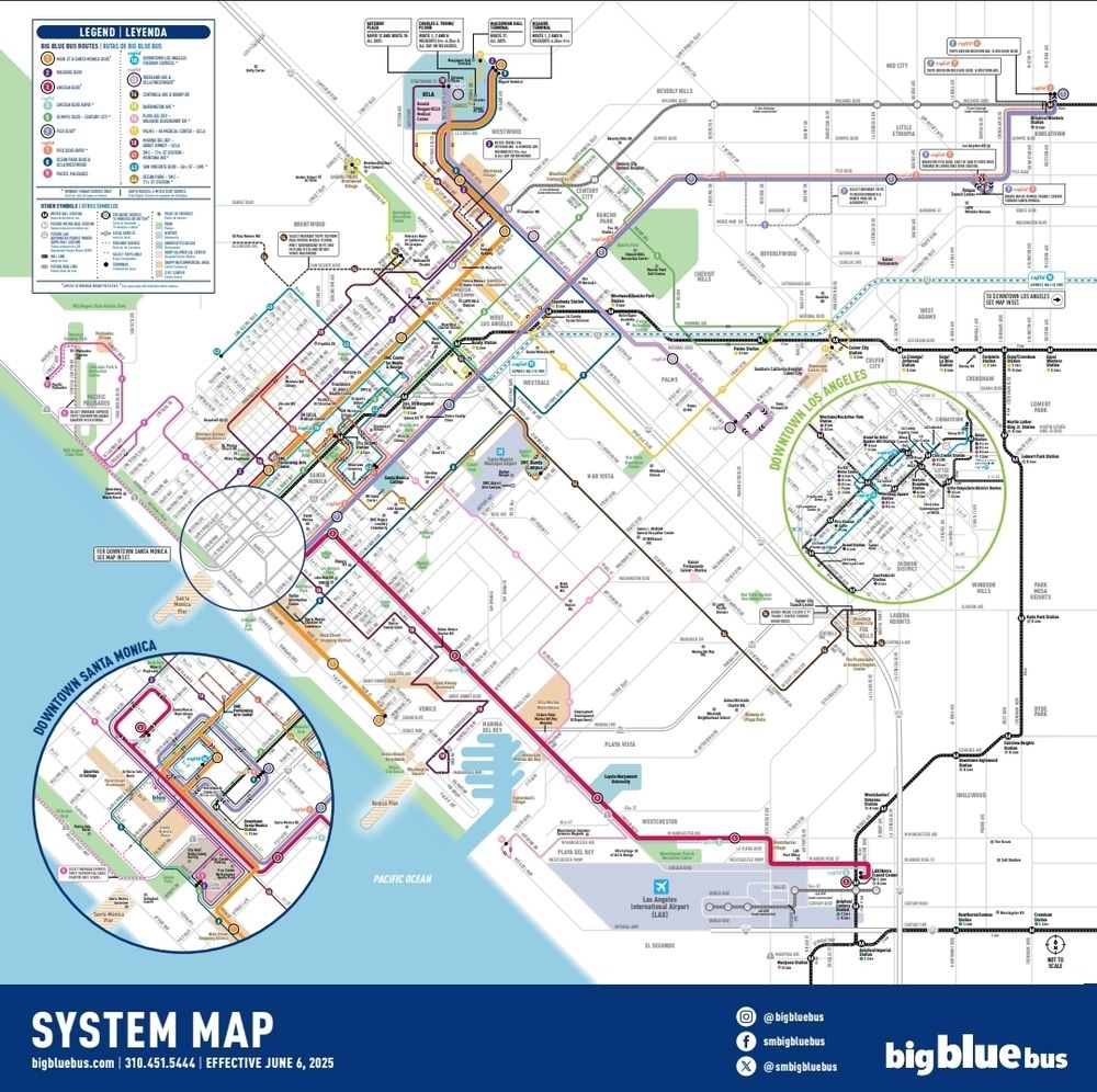 big blue bus system map as of June 6, 2025