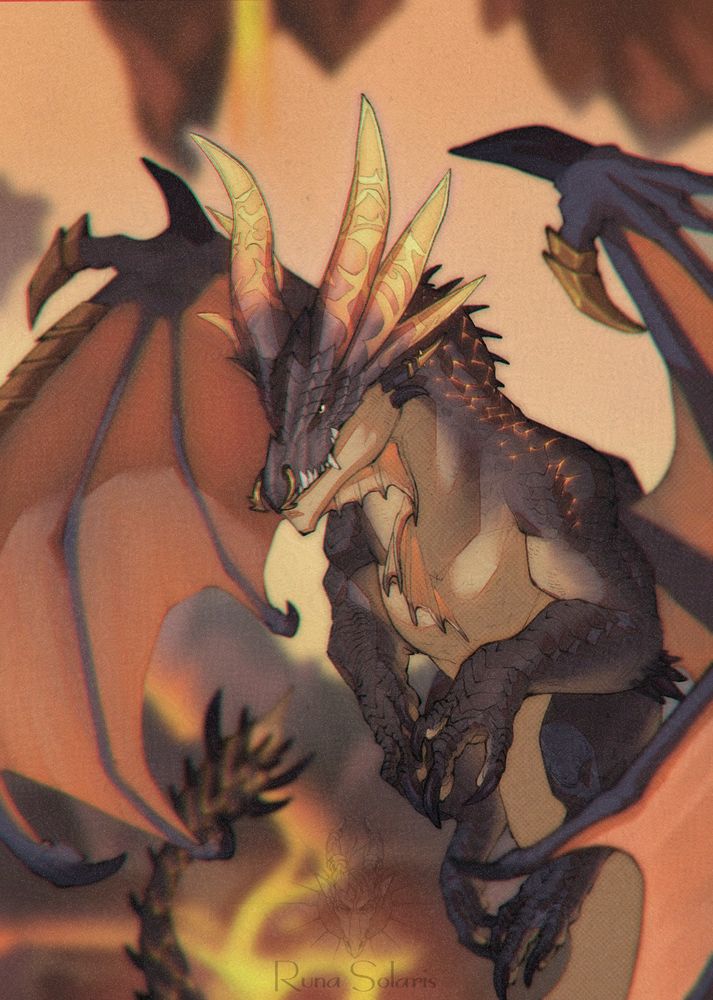 Digital art of a dragon in flight.
Aspect of the black dragonflight - Ebyssian