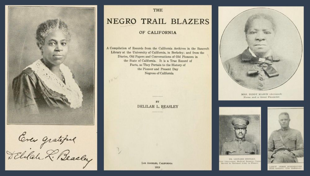 Title page and pictures from Beasley's "The Negro Trail Blazers of California” (1919)