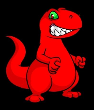 Grarrl, a tyrannosaur-like species from Neopia. This is a red variant.
