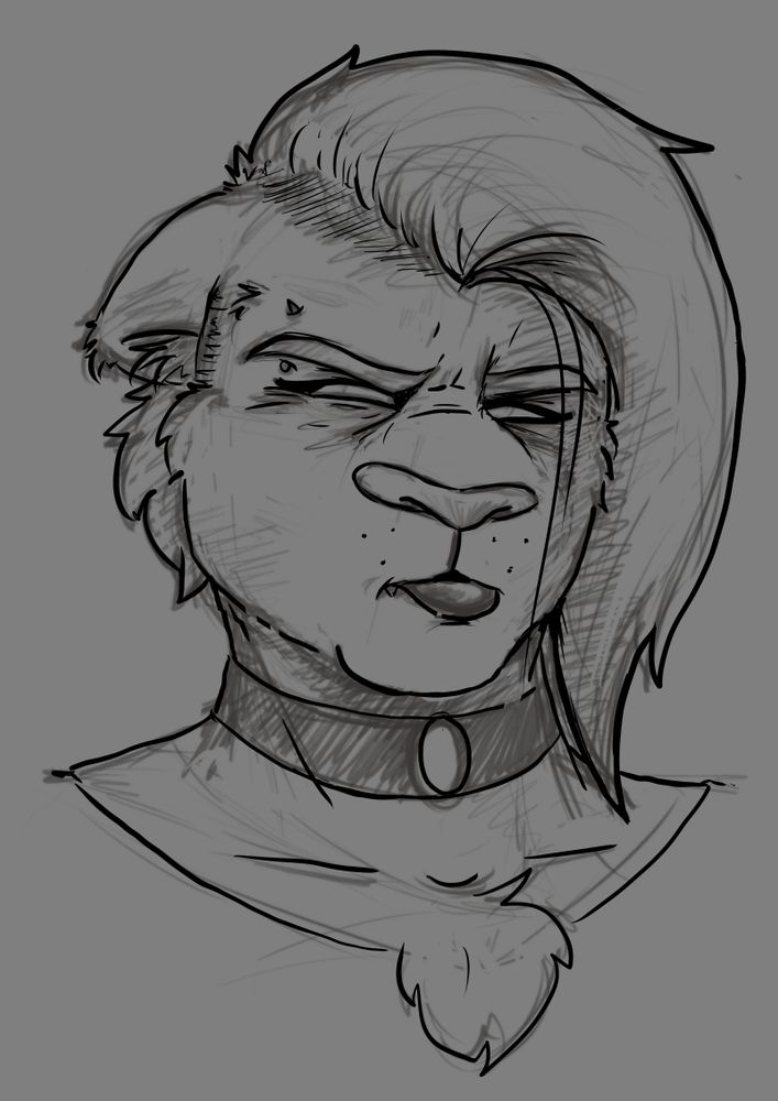 Black and white sketch 41 year old cougar lady scowling/pouting (pouling?) while looking off to her right. What did you say to her, you monster?!