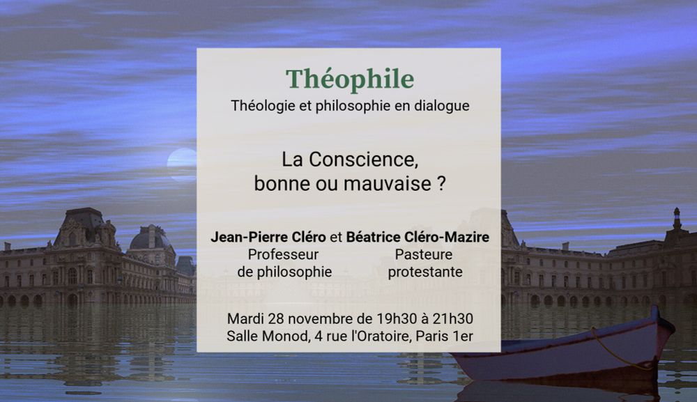 Annonce événement à Paris protestantisme théologie philosophie