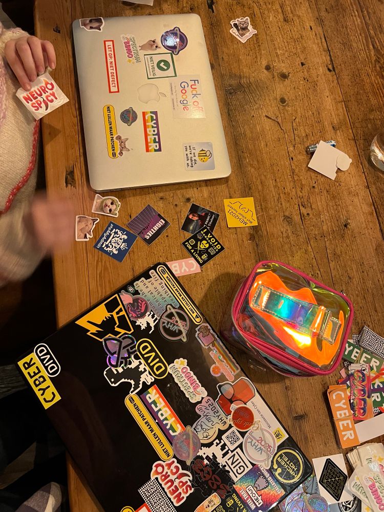 Laptops with stickers