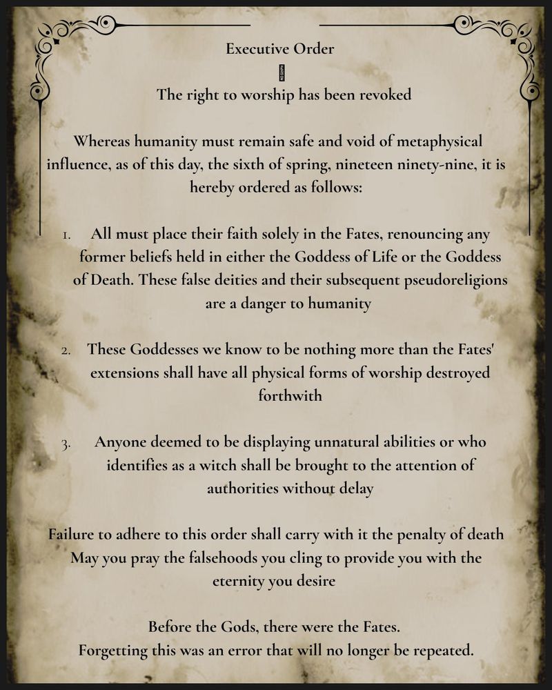 An executive order on a faded piece of parchment 