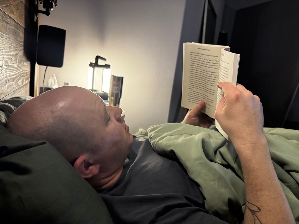 Hubs reading in a blackout 