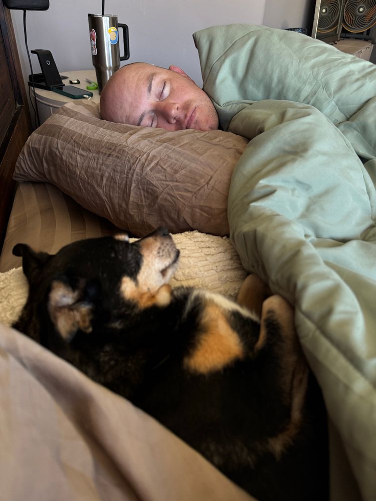 Puppy and sad sleeping 