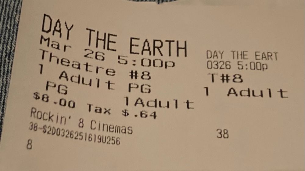 Movie ticket stub for the Looney Tunes film “The Day the Earth Blew Up”