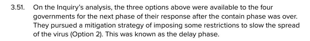 "On the Inquiry's analysis, the three options were available to the four governments".
