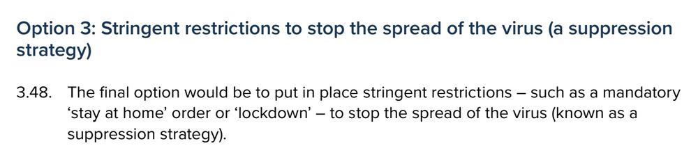 Option 3: Stringent restrictions,  aka lockdown.
Option 1 was do nothing.
Option 2 was social distancing etc.
