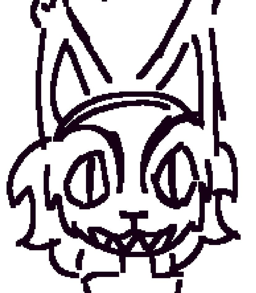 an anthropomorphic ambiguous big cat girl. she has big, tufted ears, a mane and slit eyes. she's smiling widely, showing her teeth.