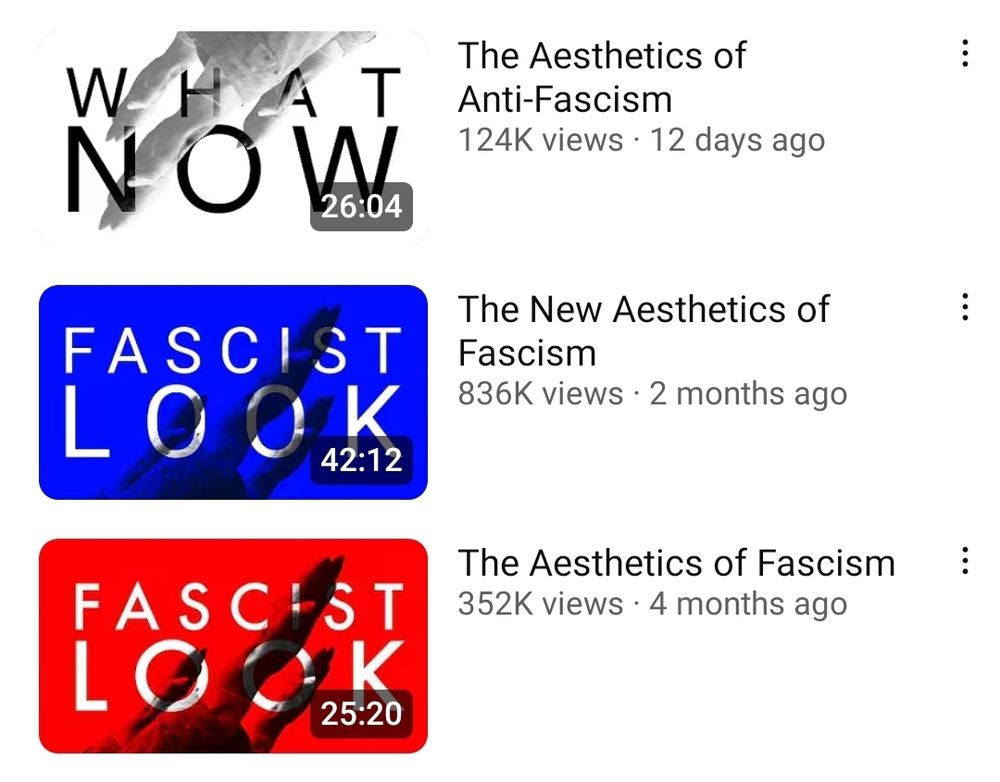 "The Aesthetics of Facism" "The New Aesthetics of Fascism" "The Aesthetics of Anti-Fascism" bideoak YouTubean