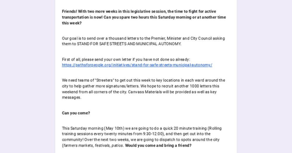 Stand for Safe Streets and Local Autonomy