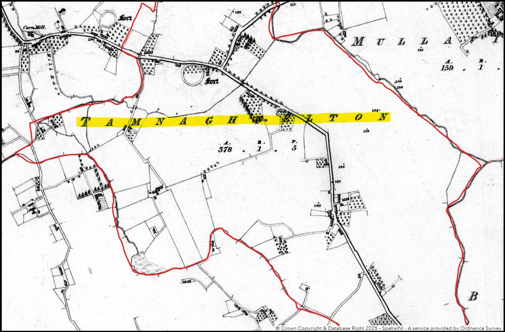 'Tamnaghvelton' marcáilte ar léarscáil 6" (1829 - 1835) 
- Suirbhéireacht Ordanáis Thuaisceart Éireann (OSNI).
https://apps.spatialni.gov.uk/PRONIApplication/