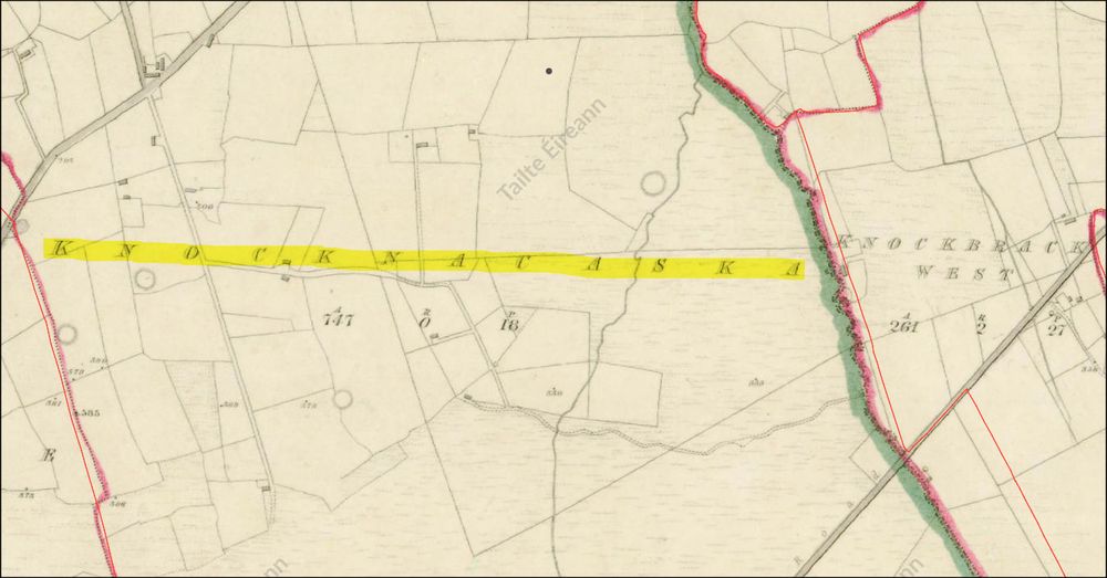 'Knocknacaska' marcáilte ar léarscáil 6" na Suirbhéireachta Ordanáis.