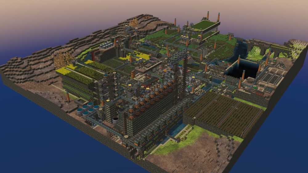 Timberborn game screenshot, of a beever mega city 