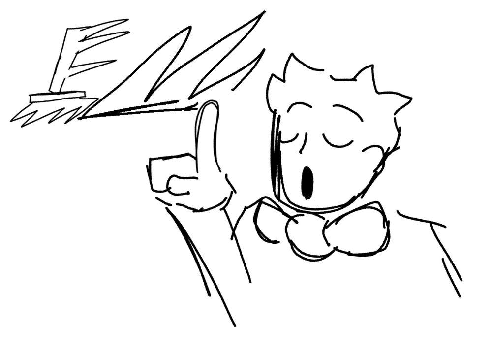 Doodle of the Principal of the Thing (right) and Gotta Sweep (left).