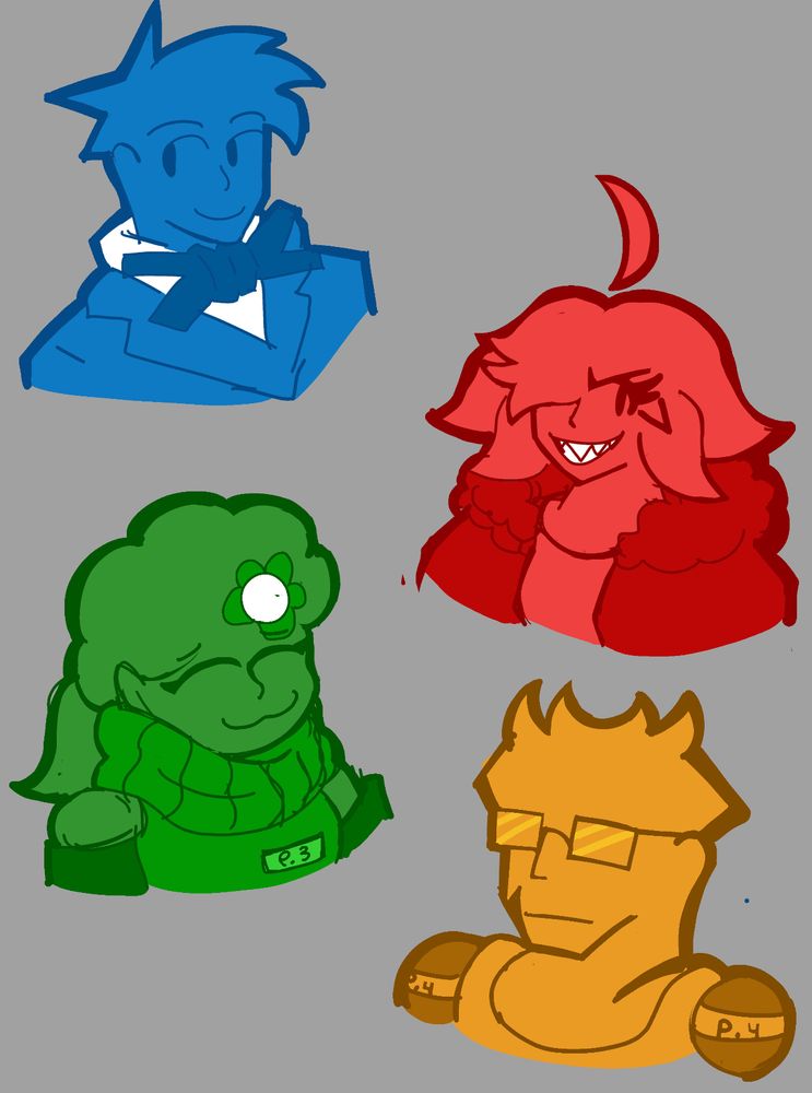 Doodles of Players 1-4! 