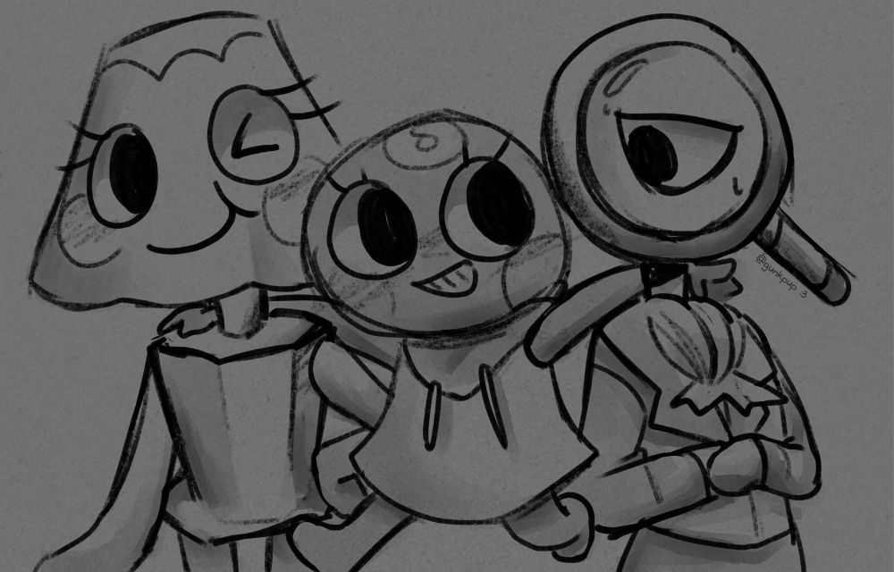 doodle of brightney, toodles, and rodney from dandys world