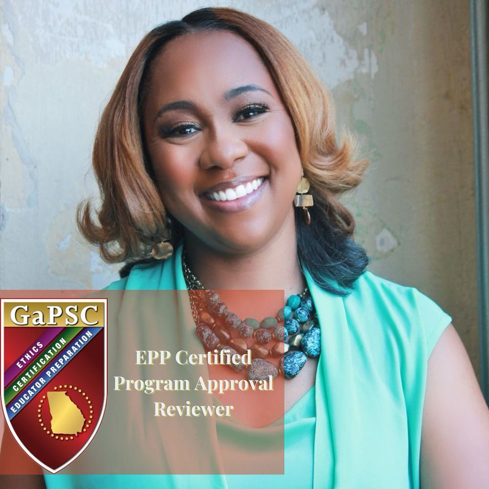 Picture of a women with her title “EPP Certified Program Reviewer”