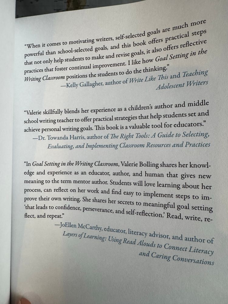Picture of book review inside of the book.