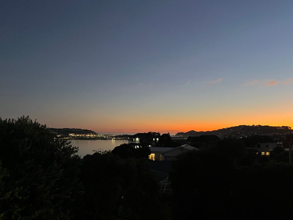 A view of Wellington airport at twilight 
