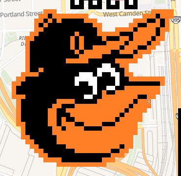 the Oriole Bird mascot of the Baltimore Orioles