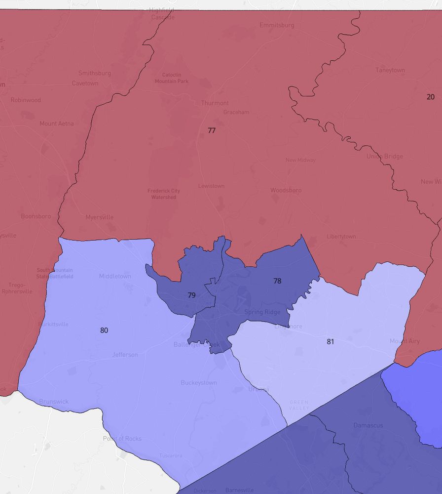2022 gubernatorial election results by Frederick County Council district