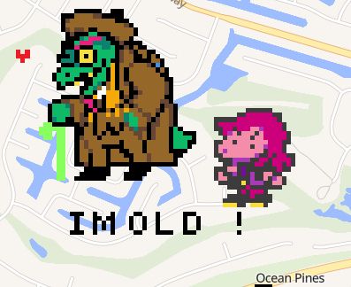 Gerson Boom next to a small Susie. I only made the Gerson sprite, guess someone found it later and added the Susie