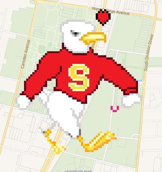 Sammy Seagull, the mascot of Salisbury University