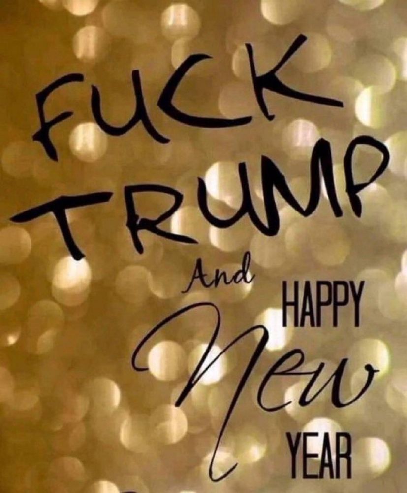 Sign says, Fuck Trump and Happy New Year