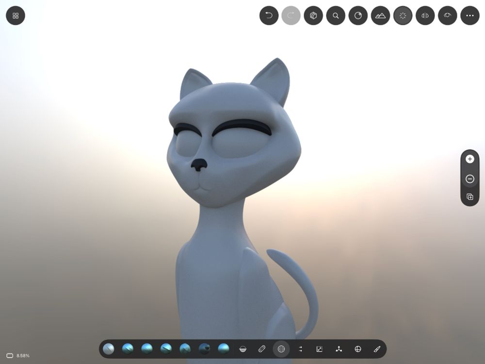 Deco kitty rendered with path tracing.