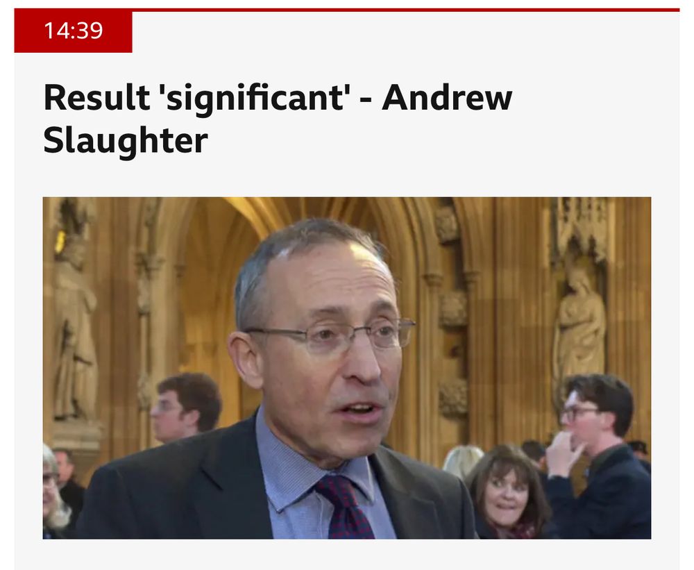 Image of Andrew Slaughter MP after the parliamentary debate on assisted dying taken from a BBC news Web page.