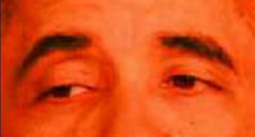 cropped pic of barack obama with a red tint with eyes that say “then perish”