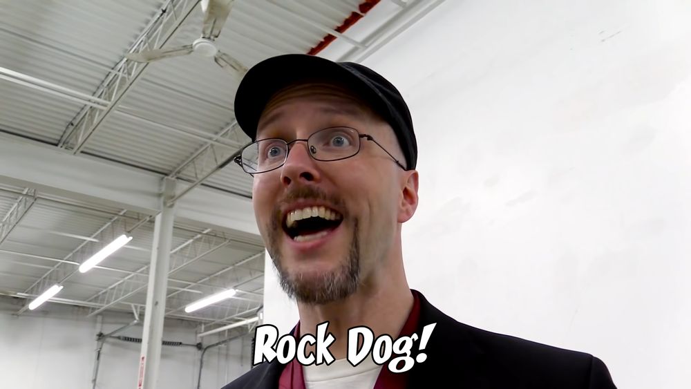 nostalgia critic exclaiming "Rock Dog!"
