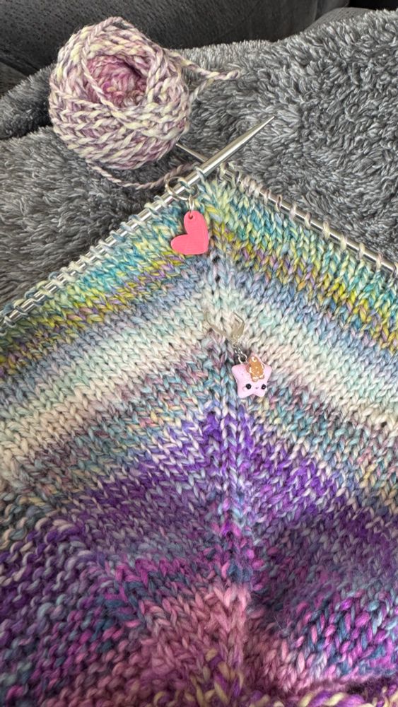 Raglan sweater increases on handknit sweater