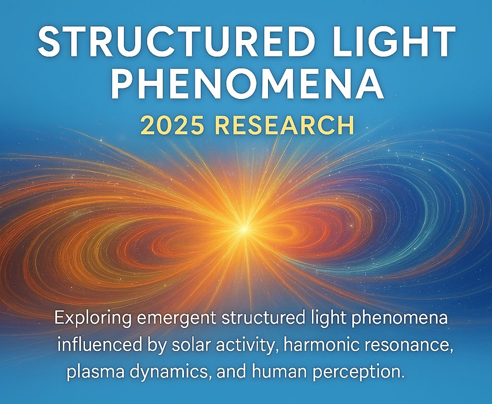 Announcement graphic for the 2025 Structured Light Phenomena (SLP) Series publications by Susan Delaney. The image art displays  a visual of swirling structured light resonance and series  summary.

Cited research publications:
1. Structured Light Phenomena: Resonant Fields in Natural Systems (SLP) Zenodo DOI: https://doi.org/10.5281/zenodo.15328111  

2. Resonant Field Geometry in Nature: Structured Light Dynamics, Zenodo DOI: https://doi.org/10.5281/zenodo.15620234 

3. Acoustic-Photonic Resonance in Nature: Structured Light Dynamics, Zenodo DOI: https://doi.org/10.5281/zenodo.15665416

4. Videos/Photos: imagineittech.com/research 